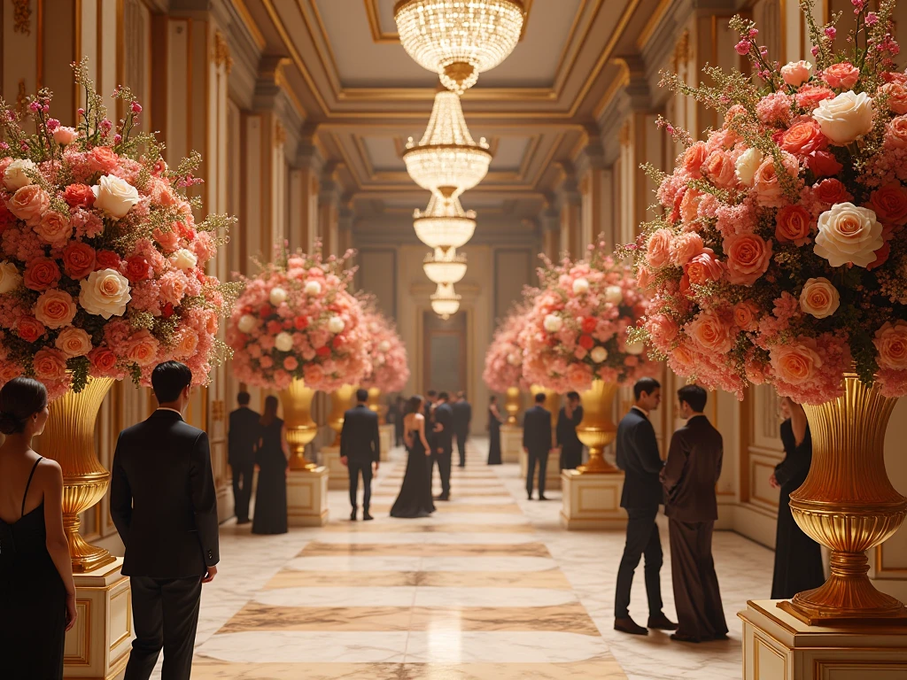 Elegant party styling with floral arrangements